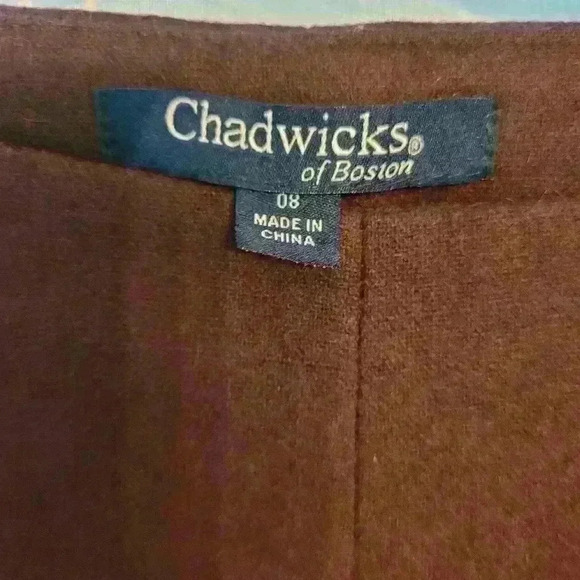 EUC wool blend silk lined womens pants, burgundy, Chadwicks of Boston, sz 8, $39 - Picture 3 of 7